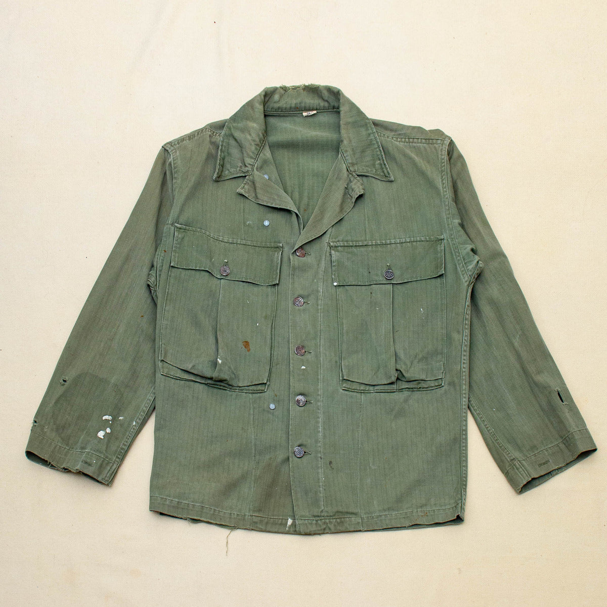 WW2 40’S US ARMY SPEC.45B M42 HBT JACKET Rare 40s WW2 Vintage 2nd Pattern '45B' HBT Jacket - Large