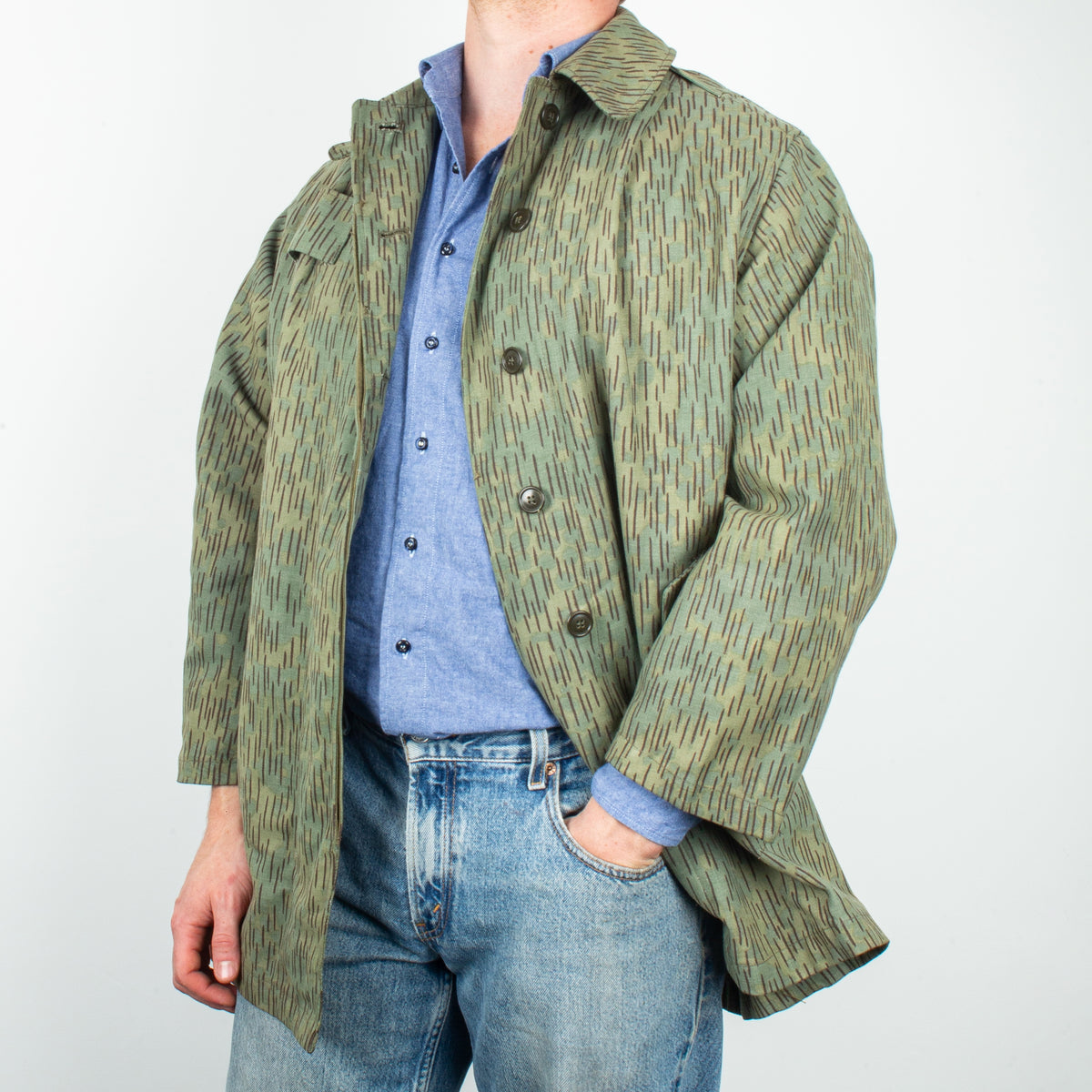 60s Vintage Czech Army Strichtarn Raindrop Camo Parka - Large / X 