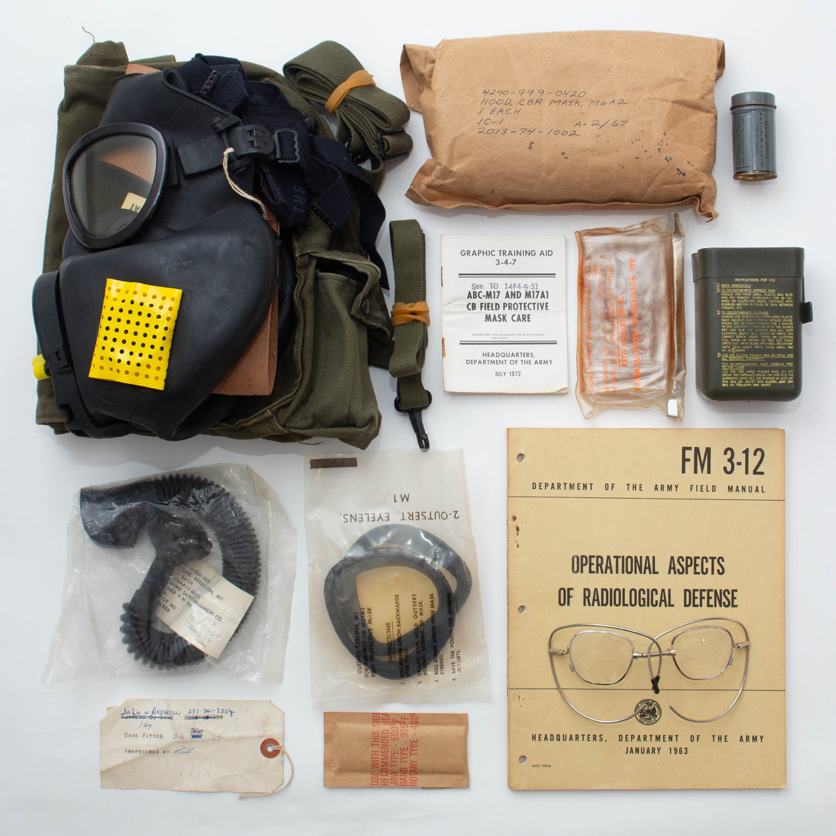 NOS 1968 Dated M17A1 NBC Gas Mask w/ Bag & Accessories – Omega