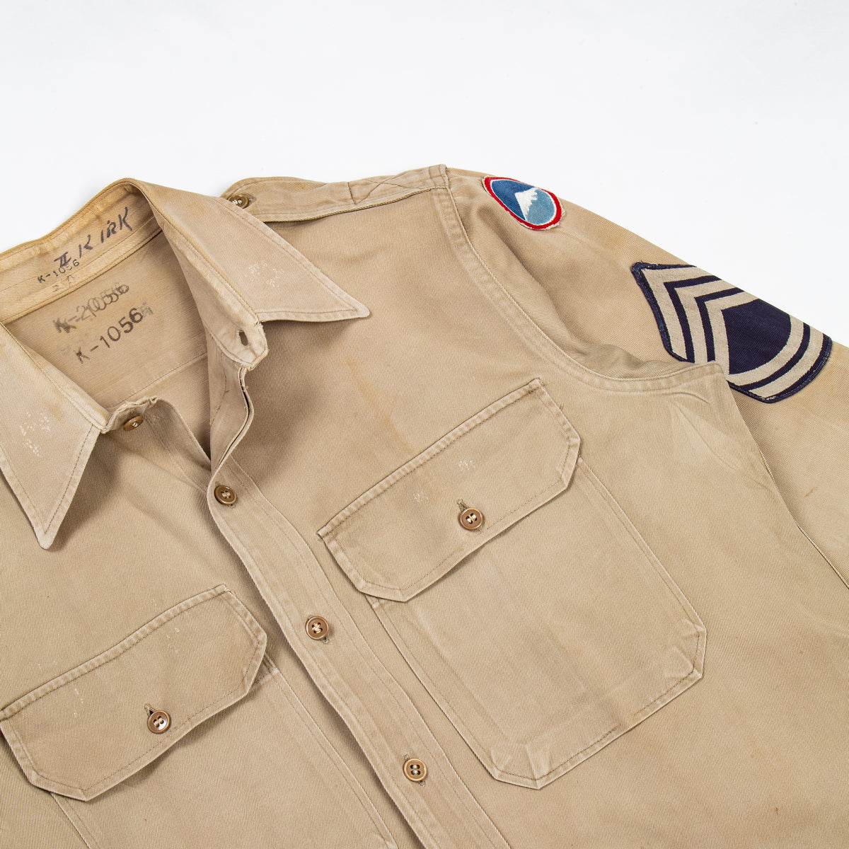 50s US Army Class B Far East Command Khaki Shirt - Medium – Omega