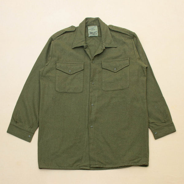 80s Vintage British Army Wool CG Combat Shirt - Large