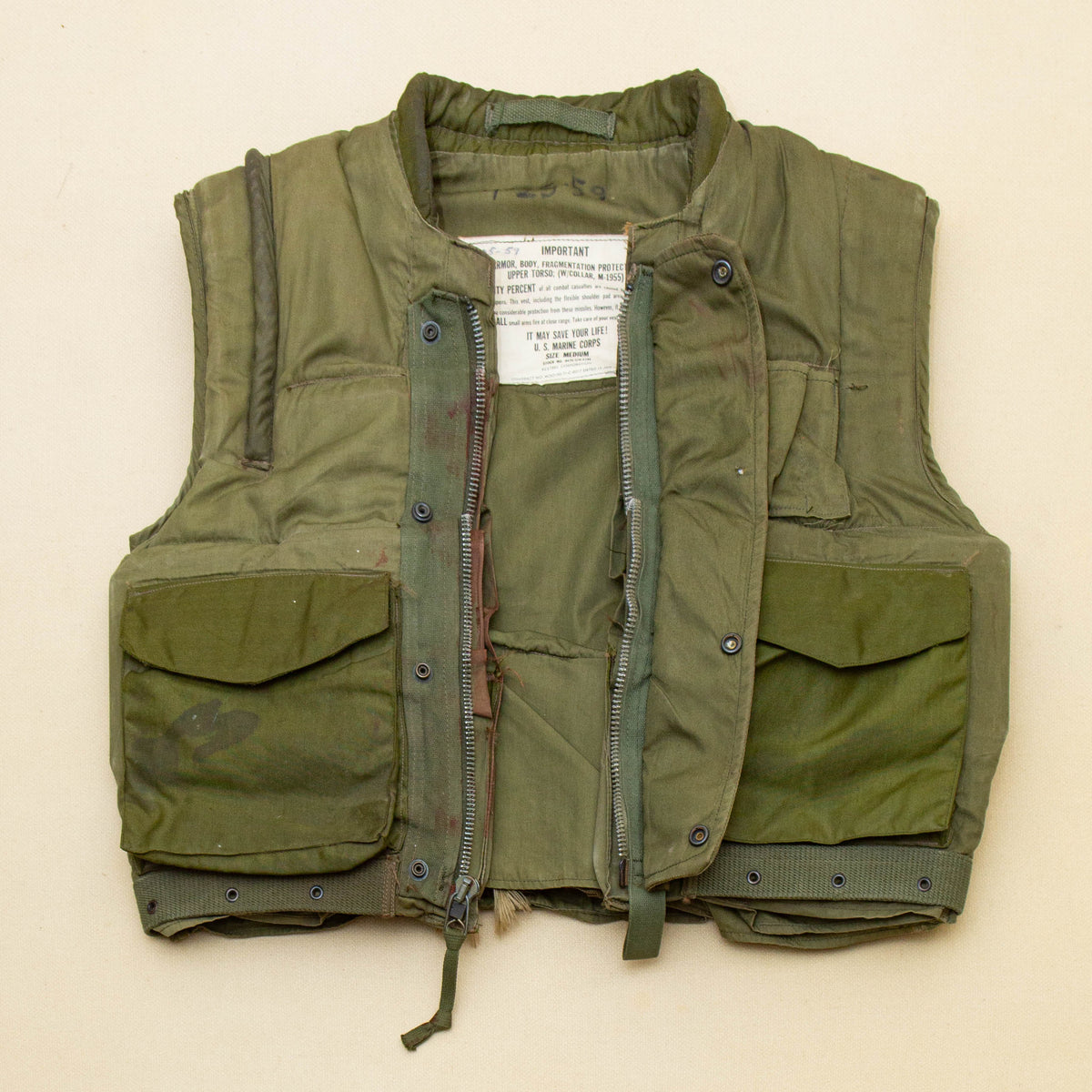 Vietnam War USMC 3rd Pattern M-1955 Fragmentation Vest - Medium 