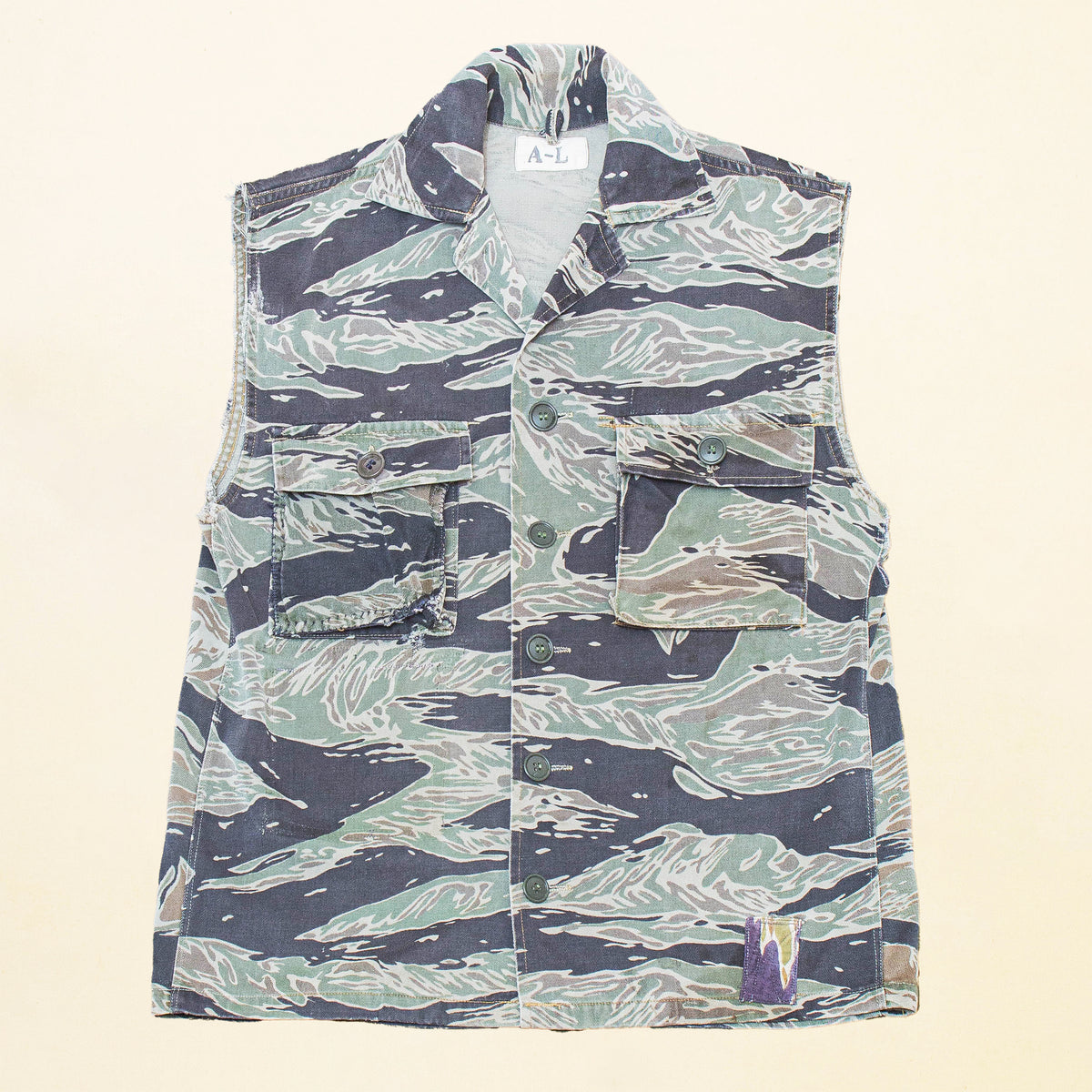 60s Vietnam War Vintage Tadpole Sparse (TDS) Tigerstripe Vest - X