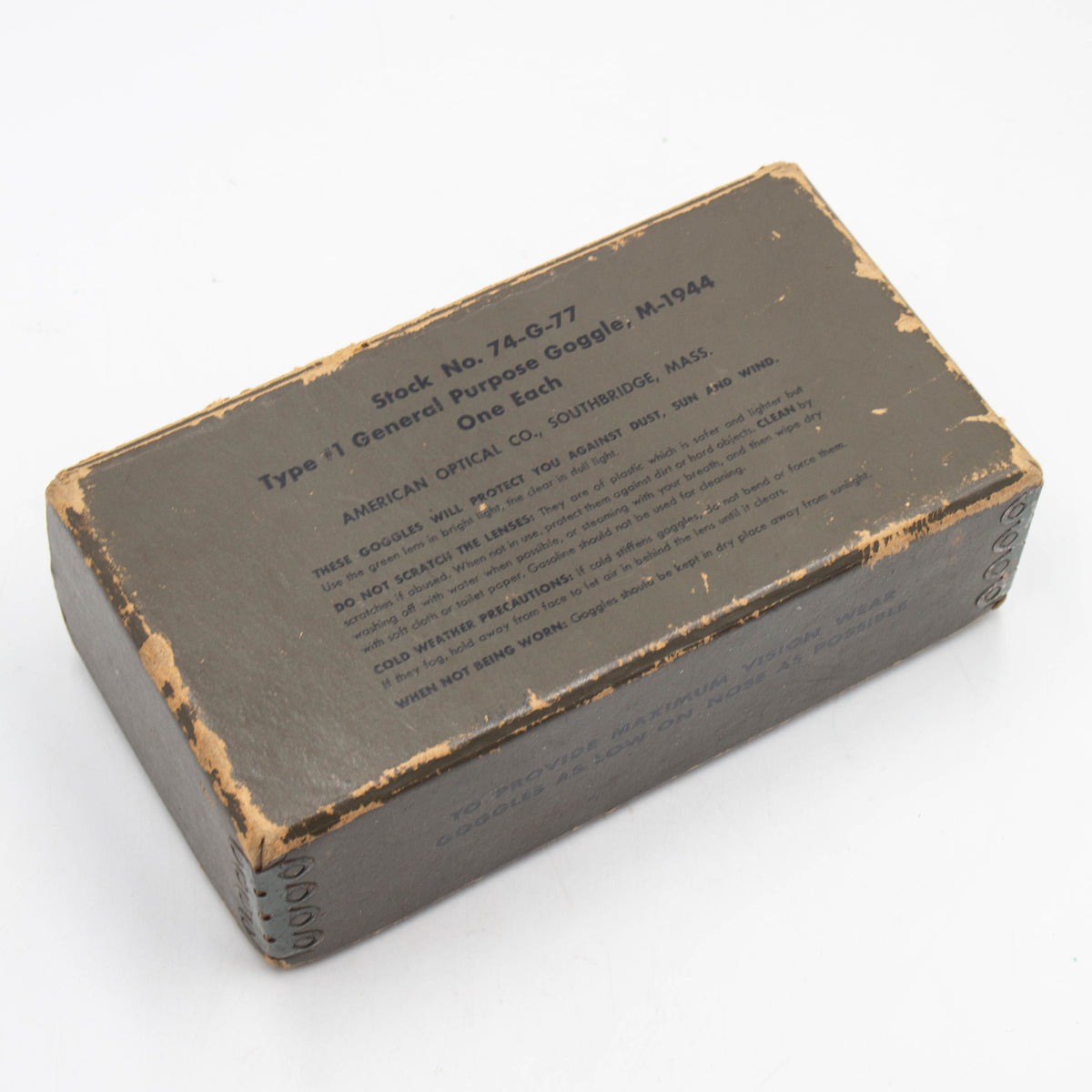 box goggles NOS Boxed WW2 M-1944 SWD Goggles – Omega Militaria