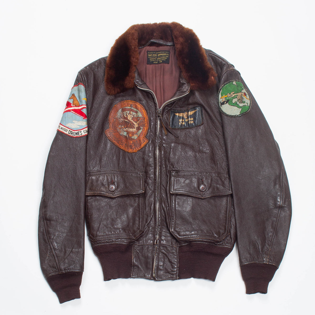 50s Identified US Navy Drone Pilot G-1 Leather Flight Jacket