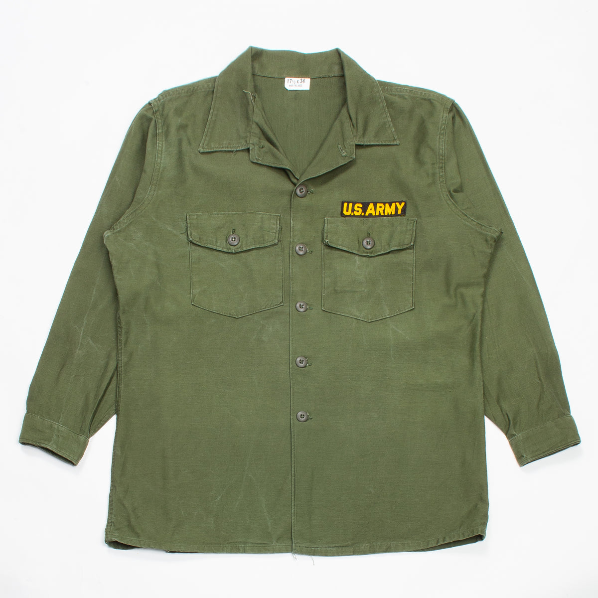 60s Vintage 3rd Pattern OG-107 Utility Shirt - Large – Omega Militaria