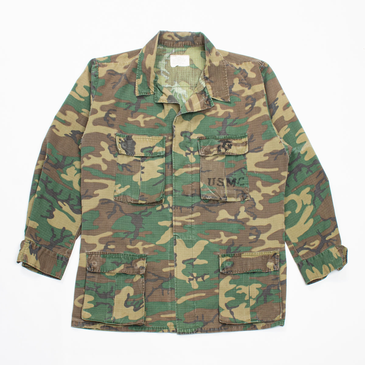 70s Vintage USMC RDF ERDL HWU Combat Coat - Large – Omega Militaria