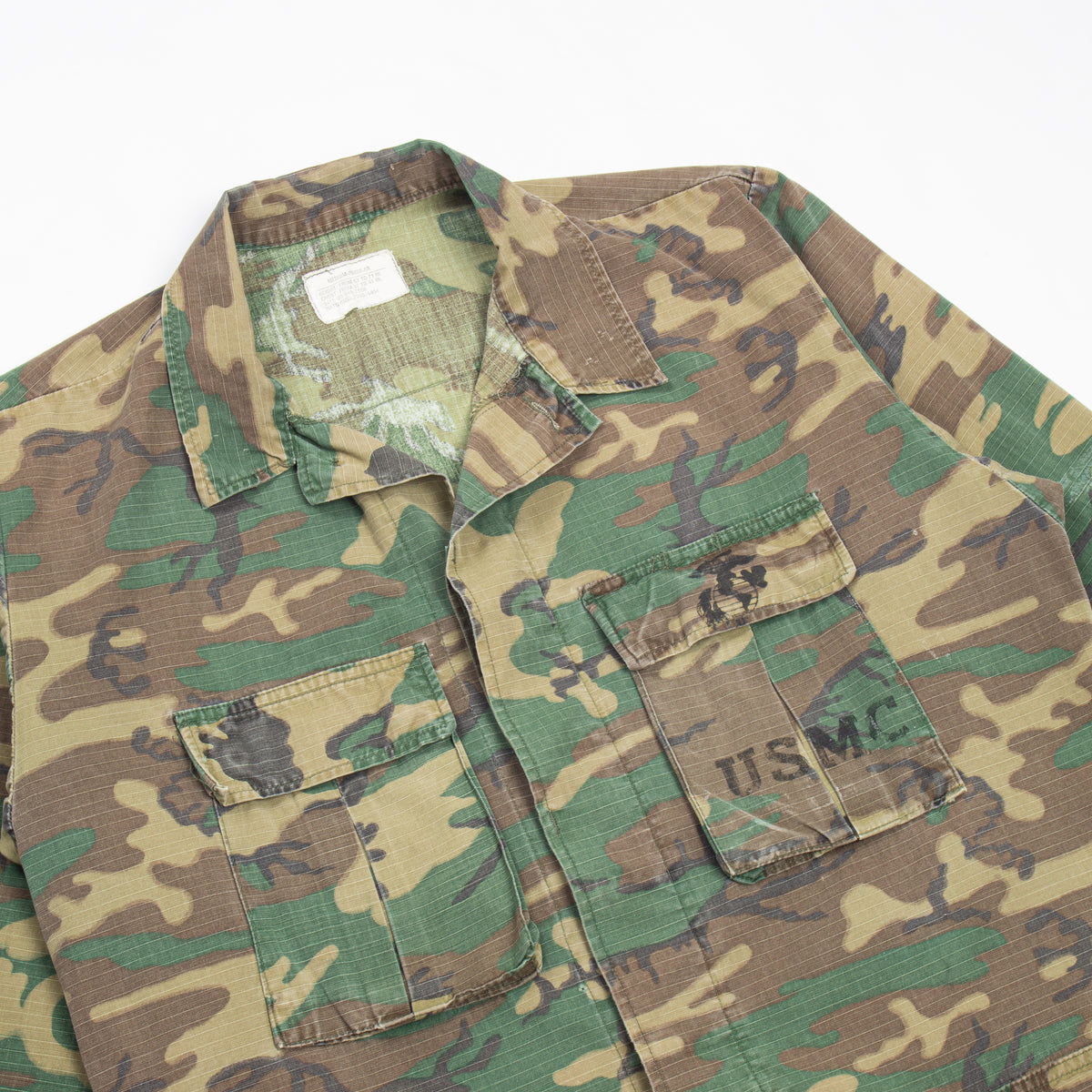 70s Vintage USMC RDF ERDL HWU Combat Coat - Large – Omega Militaria
