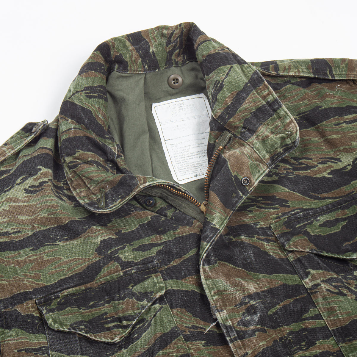 Rare 80s Vintage Alpha Ind. Tigerstripe M65 Field Jacket - X-Large 