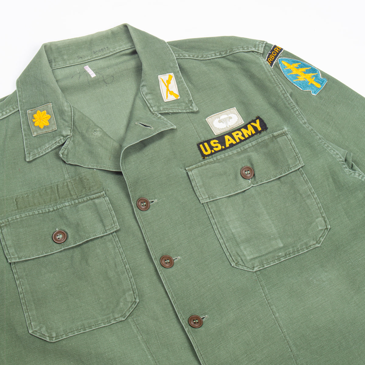 60s Vietnam War Vintage Special Forces OG-107 Utility Shirt 