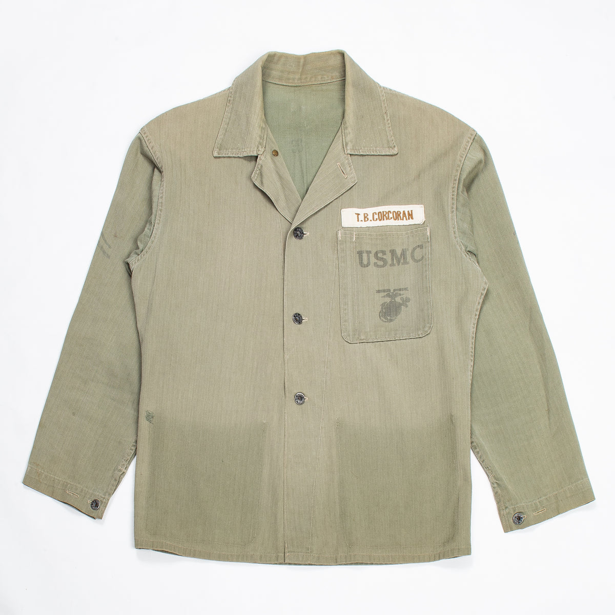 40s WW2 Vintage USMC Named P41 HBT jacket - Medium – Omega Militaria