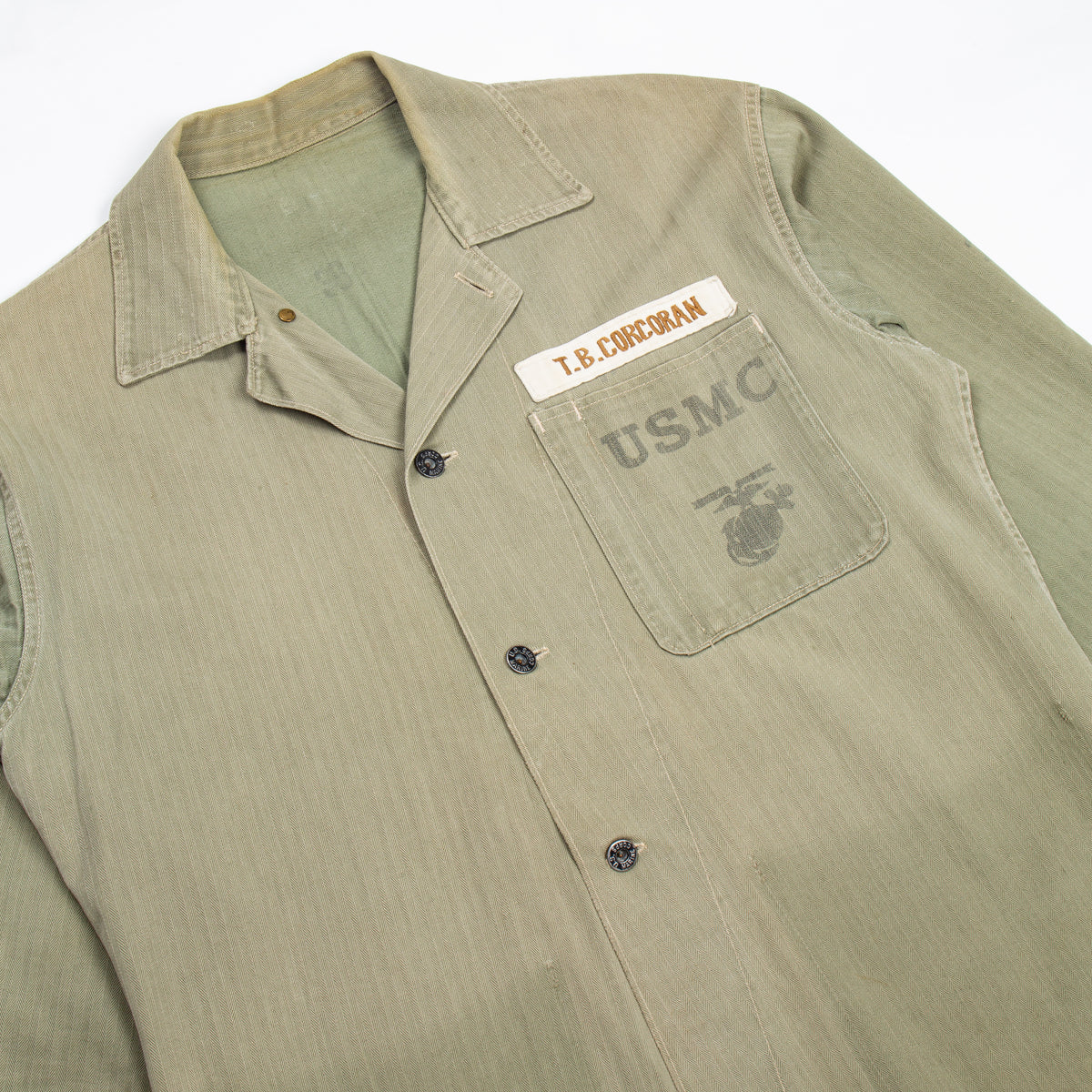 40s WW2 Vintage USMC Named P41 HBT jacket - Medium – Omega Militaria