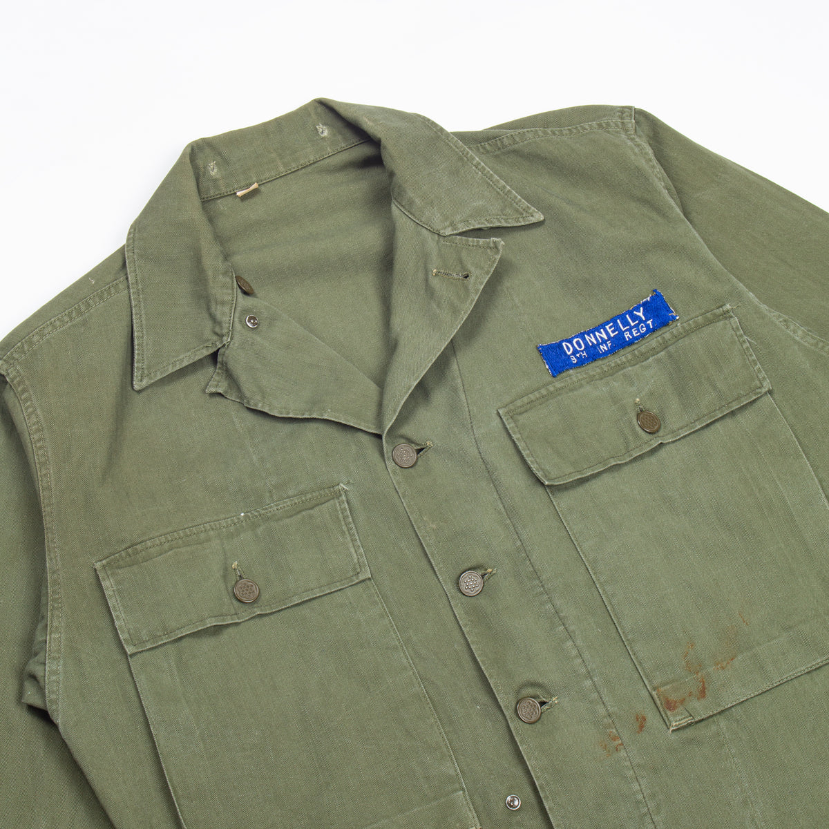 40s Vintage US Army 9th Infantry Regiment '45D' HBT Jacket - Large