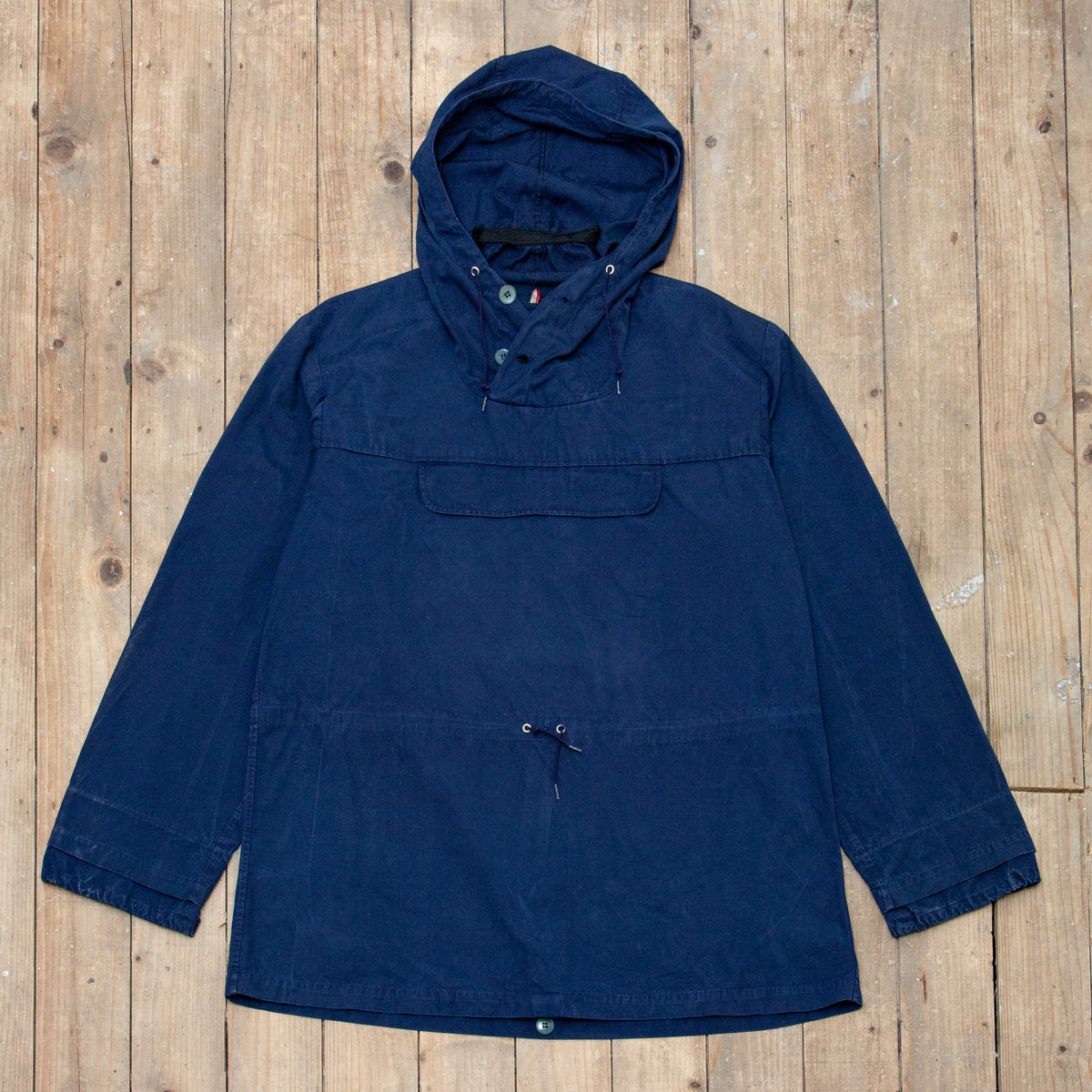 70s Vintage Kasy Brand Blue Pullover Anorak Smock - Large