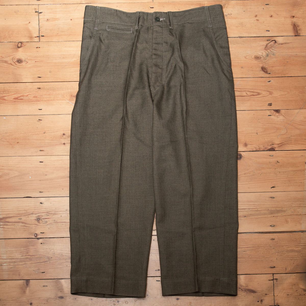 NOS 40s Vintage WW2 US Army M1937 Wool Serge Trousers - 38x28