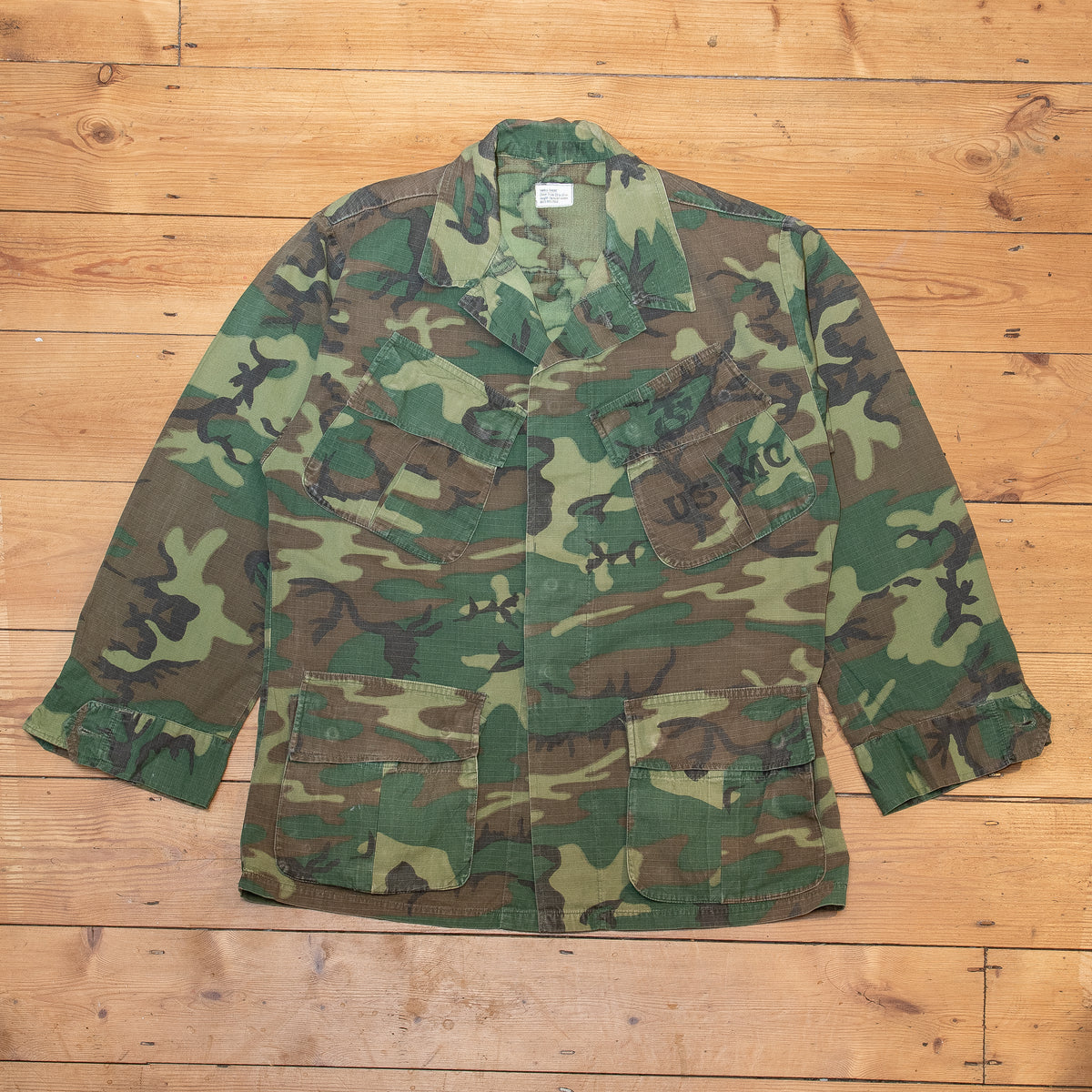 1969 Vintage USMC ERDL Camo Tropical Combat Coat Jungle