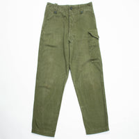 60s Vintage British Army Green Cotton Overall Trousers - 32x32