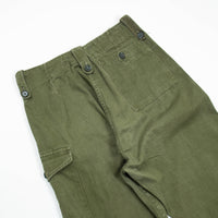 60s Vintage British Army Green Cotton Overall Trousers - 32x32