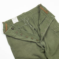 60s Vintage British Army Green Cotton Overall Trousers - 31x29