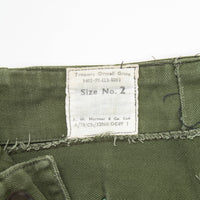 60s Vintage British Army Green Cotton Overall Trousers - 31x29