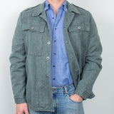 70s Vintage Swiss Army Salt & Pepper Denim Chore Jacket - Large