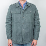 60s Vintage Swiss Army Salt & Pepper Denim Chore Jacket - Medium