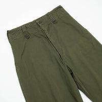 NOS 60s Vintage British Army Green Cotton Overall Trousers - 34x35