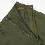 NOS 60s Vintage British Army Green Cotton Overall Trousers - 34x35