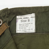 NOS 60s Vintage British Army Green Cotton Overall Trousers - 34x35