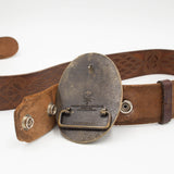 1970s Vintage USMC Embossed Western Leather Belt - 34"