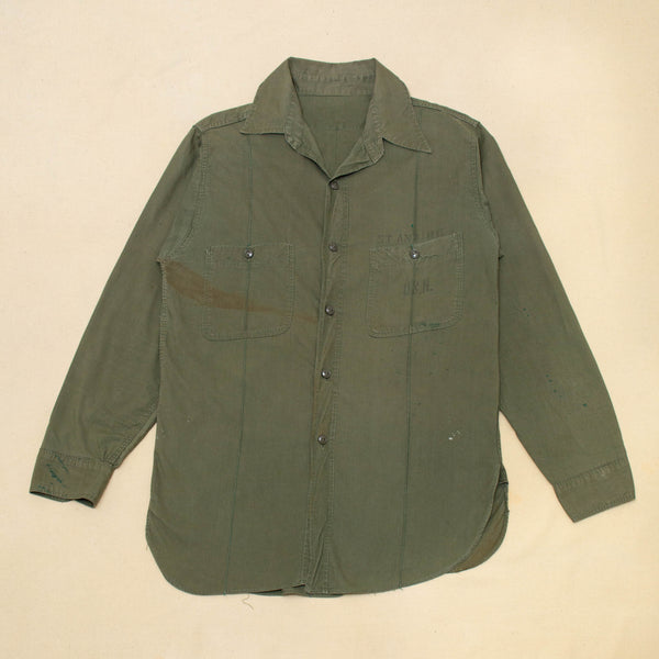 Rare 40s US Navy MCB Stencilled N-3 Utility Shirt - Small