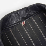 50s Vintage French Leather Pompier Firefighter Coat - Medium