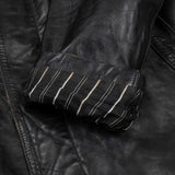 50s Vintage French Leather Pompier Firefighter Coat - Medium