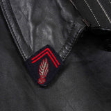 50s Vintage French Leather Pompier Firefighter Coat - Medium