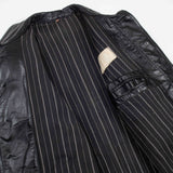 50s Vintage French Leather Pompier Firefighter Coat - Medium