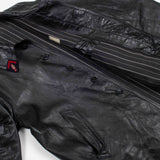 50s Vintage French Leather Pompier Firefighter Coat - Medium