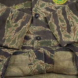 60s Vietnam War Vintage Bow Hunter's Zig-Zag Tigerstripe Shirt - Medium