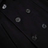 60s Vintage US Navy Black Pea Coat - Small
