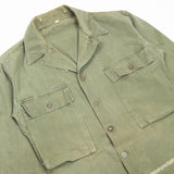 Distressed 40s WW2 Vintage '45D' HBT Jacket - Small