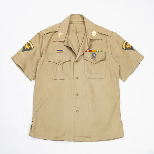 60s Vietnam War Vintage Khaki 'Class B' Shirt - Medium Omega Militaria 60s Vietnam War Vintage Khaki 'Class B' Shirt - Medium Omega Militaria