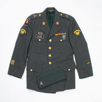 60s Vietnam War Vintage 1st Avi. Bde. Class A Uniform Jacket & Cap - Small