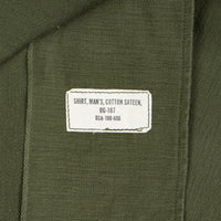 60s Vietnam War Vintage US Air Force 3rd Pattern OG-107 Sateen Utility Shirt - Medium