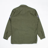 60s Vietnam War Vintage US Air Force 3rd Pattern OG-107 Sateen Utility Shirt - Medium