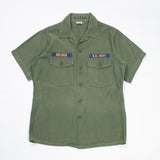 60s Vietnam War Vintage US Navy 3rd Pattern OG-107 Sateen Utility Shirt - Medium