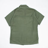 60s Vietnam War Vintage US Navy 3rd Pattern OG-107 Sateen Utility Shirt - Medium
