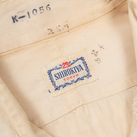 50s Vintage Japanese Shirokiya White Cotton Shirt - Medium
