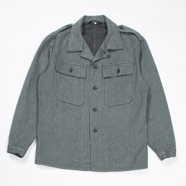 70s Vintage Swiss Army Salt & Pepper Denim Chore Jacket - Large