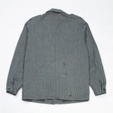 70s Vintage Swiss Army Salt & Pepper Denim Chore Jacket - Large