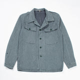 60s Vintage Swiss Army Salt & Pepper Denim Chore Jacket - Medium