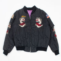 80s Vintage Korean Tailor-Made Souvenir Bomber Jacket - Large